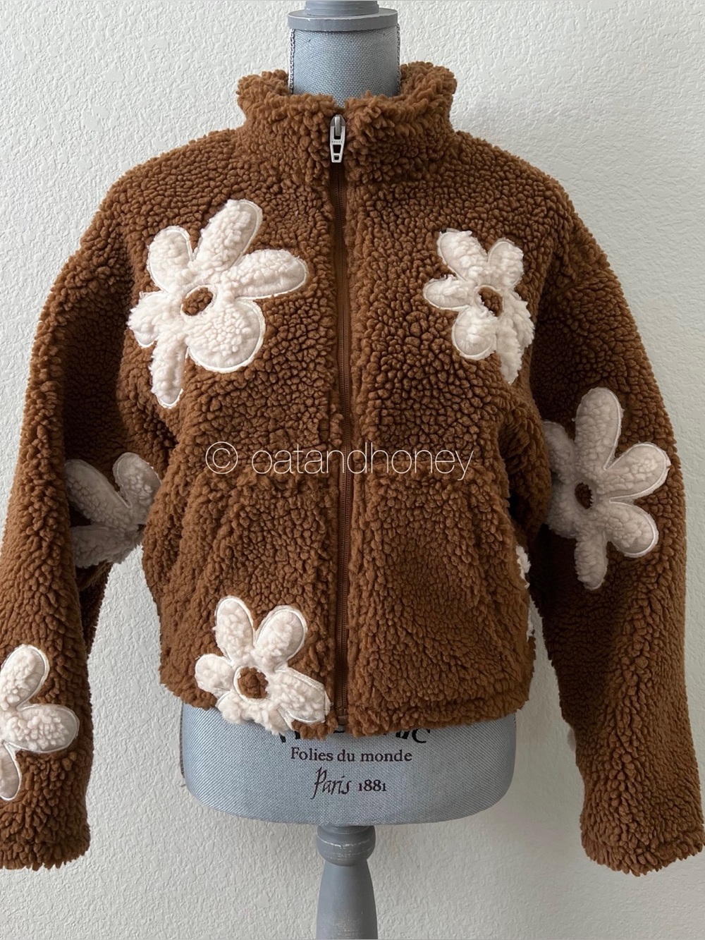 Blank NYC Flower Child Fleece Zip-Up Love Life Jacket